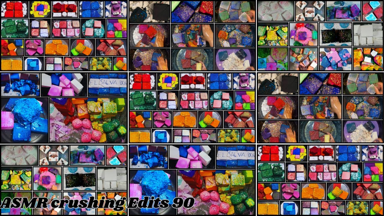 1 Hour Compilation | Dyed Dusty Buttery Flakey Gym Chalk | Gym Chalk Asmr | Oddly Satisfying