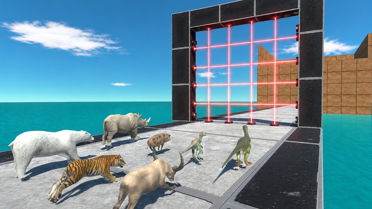 4 Laser Gates Challenge - Can Animals and Dinosaurs Survive the Final Gate?