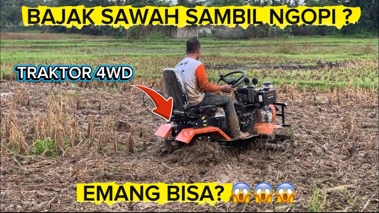 Test Drive Traktor Mini Roda 4 Matsumoto MTM 412 RO di Lahan Sawah