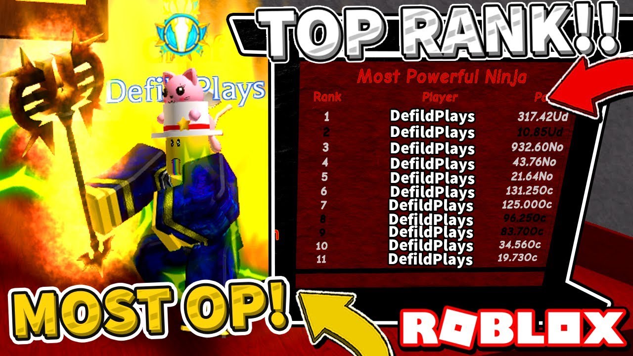 I Became The *TOP RANK* PLAYER In OP NINJA SIMULATOR!! *SUPER OP* Roblox