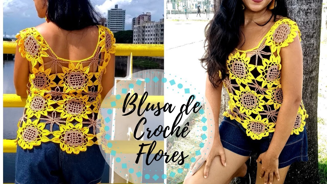 Blusa de Crochê Flores