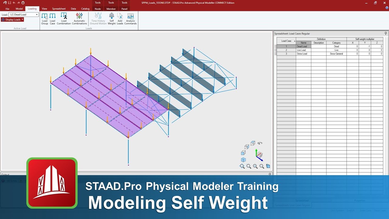 Modeling Self Weight in the STAAD.Pro Physical Modeler