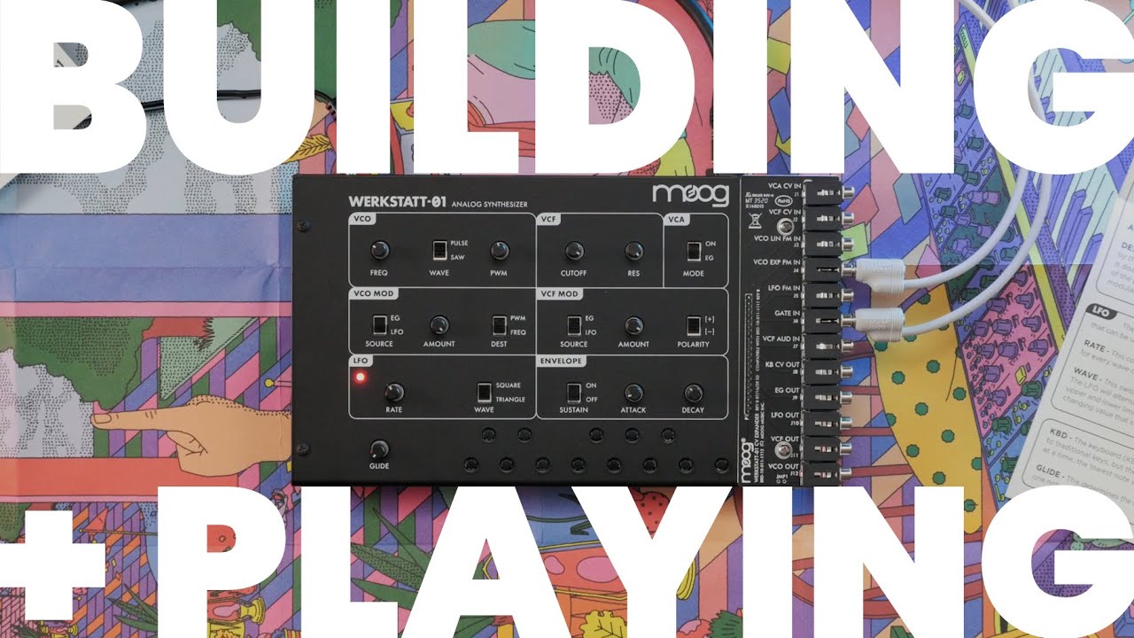 Building + Playing Moog Werkstatt-01 + CV Expander Analog Synthesizer Kit