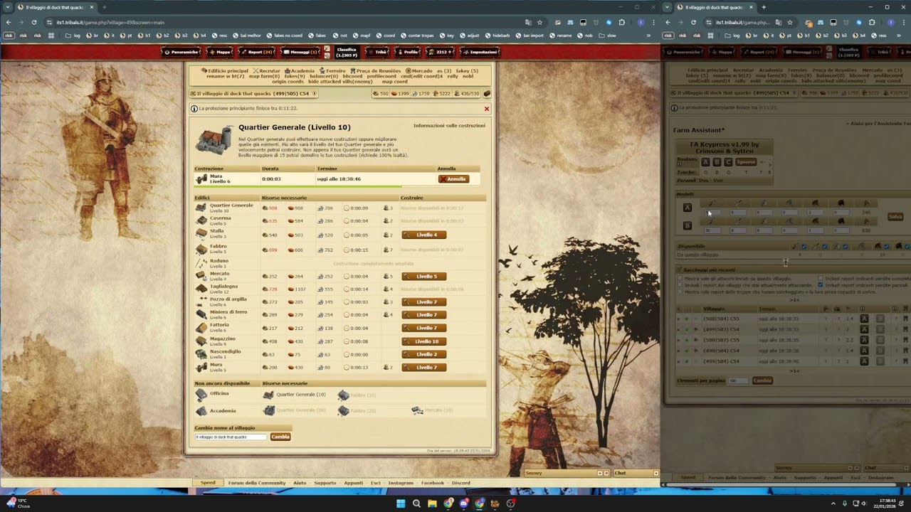 Tribalwars speed .it on twitch - Chill n1 and explaining a lot of tw things to chatters + ok fights