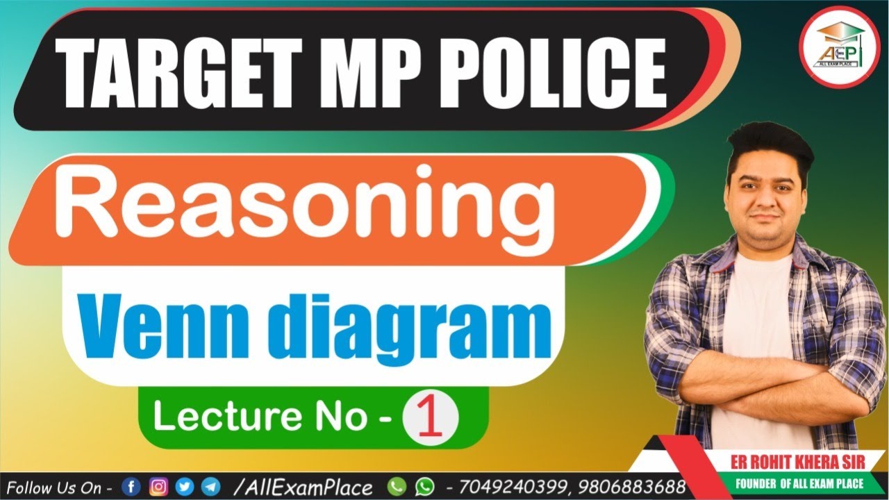 MP POLICE 2020 | Reasoning:  Venn diagram| वेन आरेख | Lecture - 1 | By Rohit Khera Sir