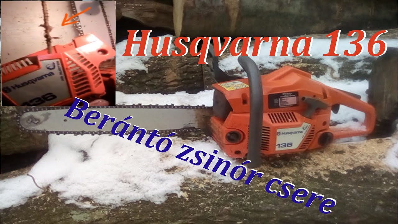 Berántó zsinór csere / Husqvarna 136  /Chainsaw starter cord replacement