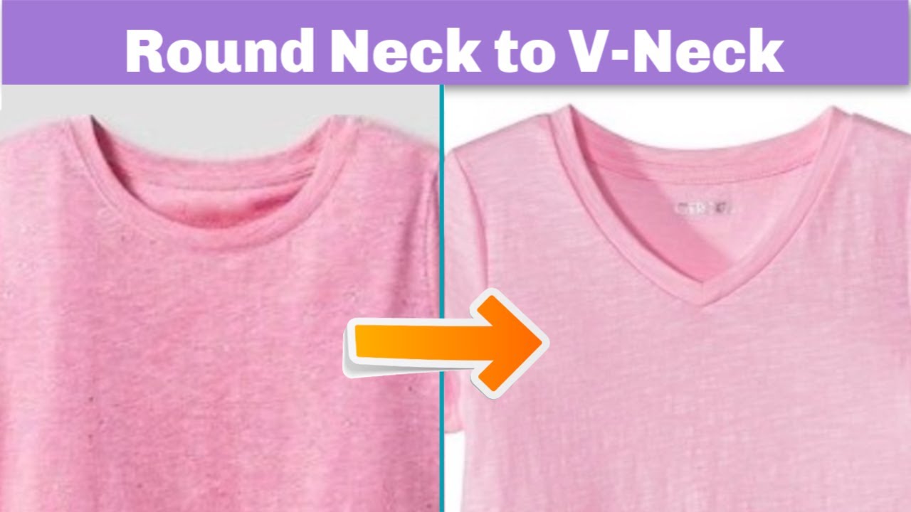 Convert Any Round Neck T-shirt to a Professional Looking V-Neck T-shirt in 15 minutes | #stayathome