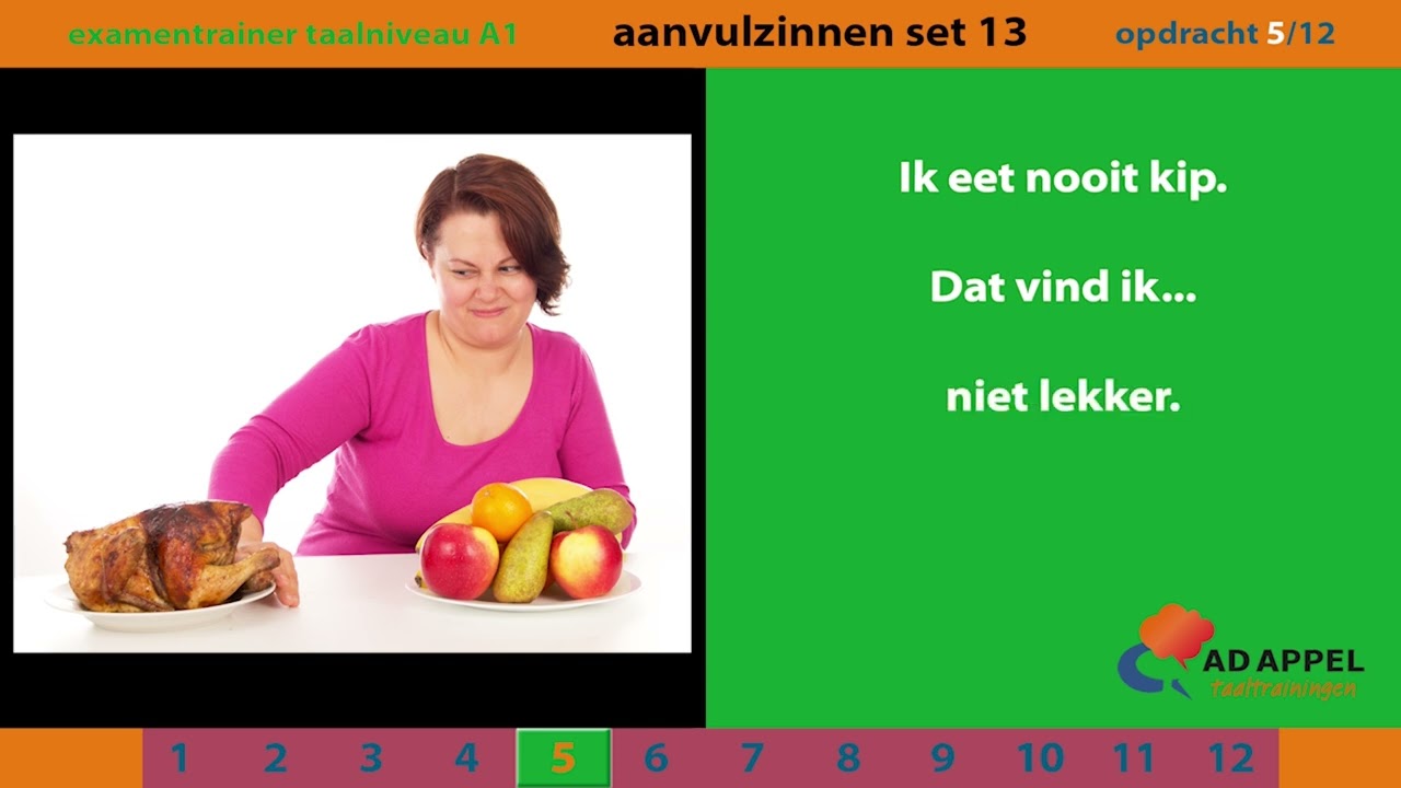 Inburgering A1 - examentrainer - Spreken - AANVULZINNEN Set 13