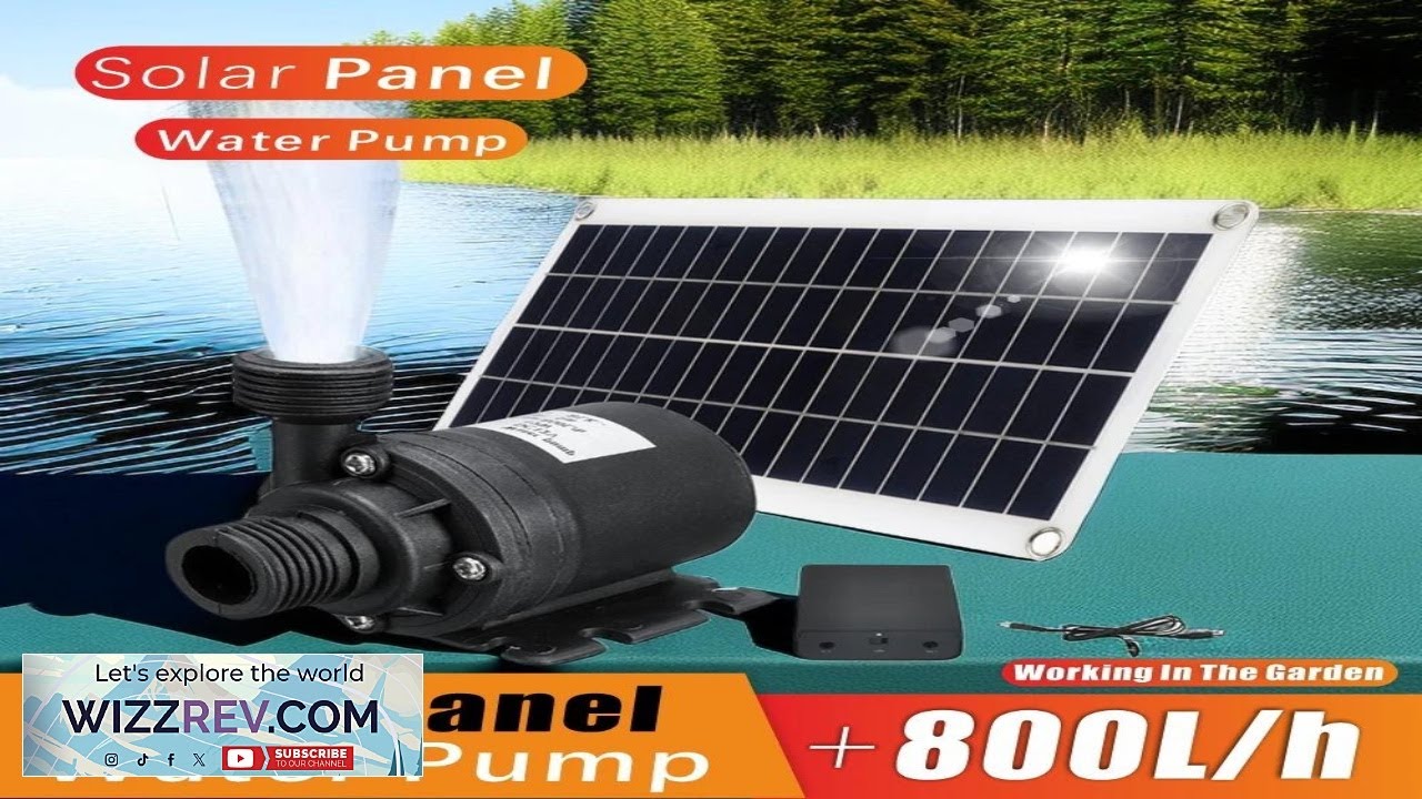 Pompa wodna 800L H, panel słoneczny 12 V, zestaw powerbanku, ultracichy, zanurzalny