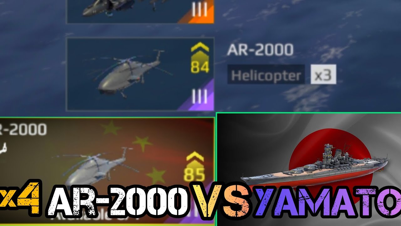 Modern Warships &times;4 AR-2000 VS Yamato | test and review #modernwarships #mwcreator #mwneval #gaming 