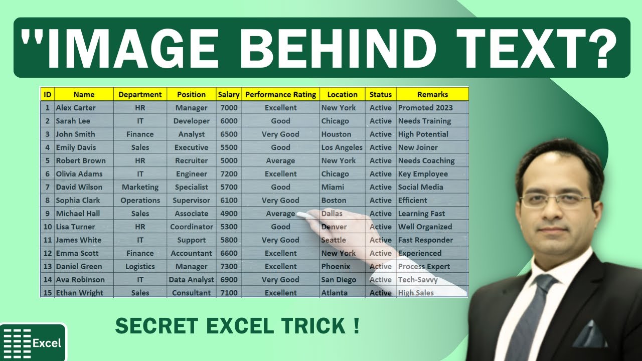 Add Images Behind Text in Excel Like a PRO