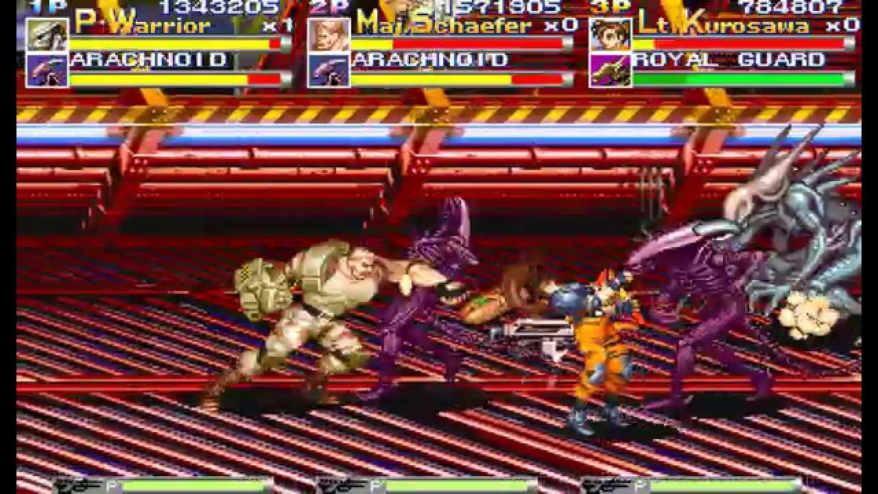 Alien vs. Predator arcade 3 player Netplay 60fps