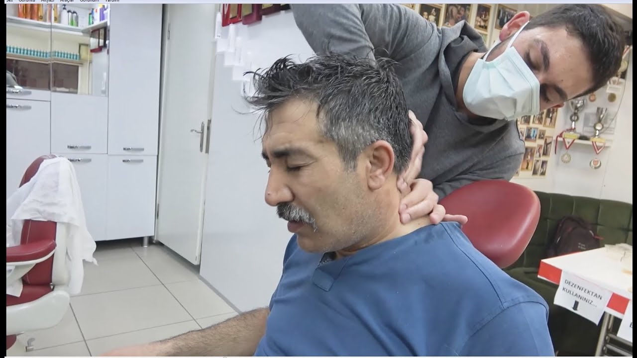 ASMR Turkish Barber Massage To Münür Önkan Head,Face,Body,Back,Neck and Arm Massage