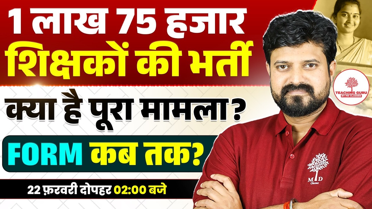 1.75 Lakh Teacher Vacancy | Teacher Recruitment 2026 | Form Date, Eligibility, Latest News