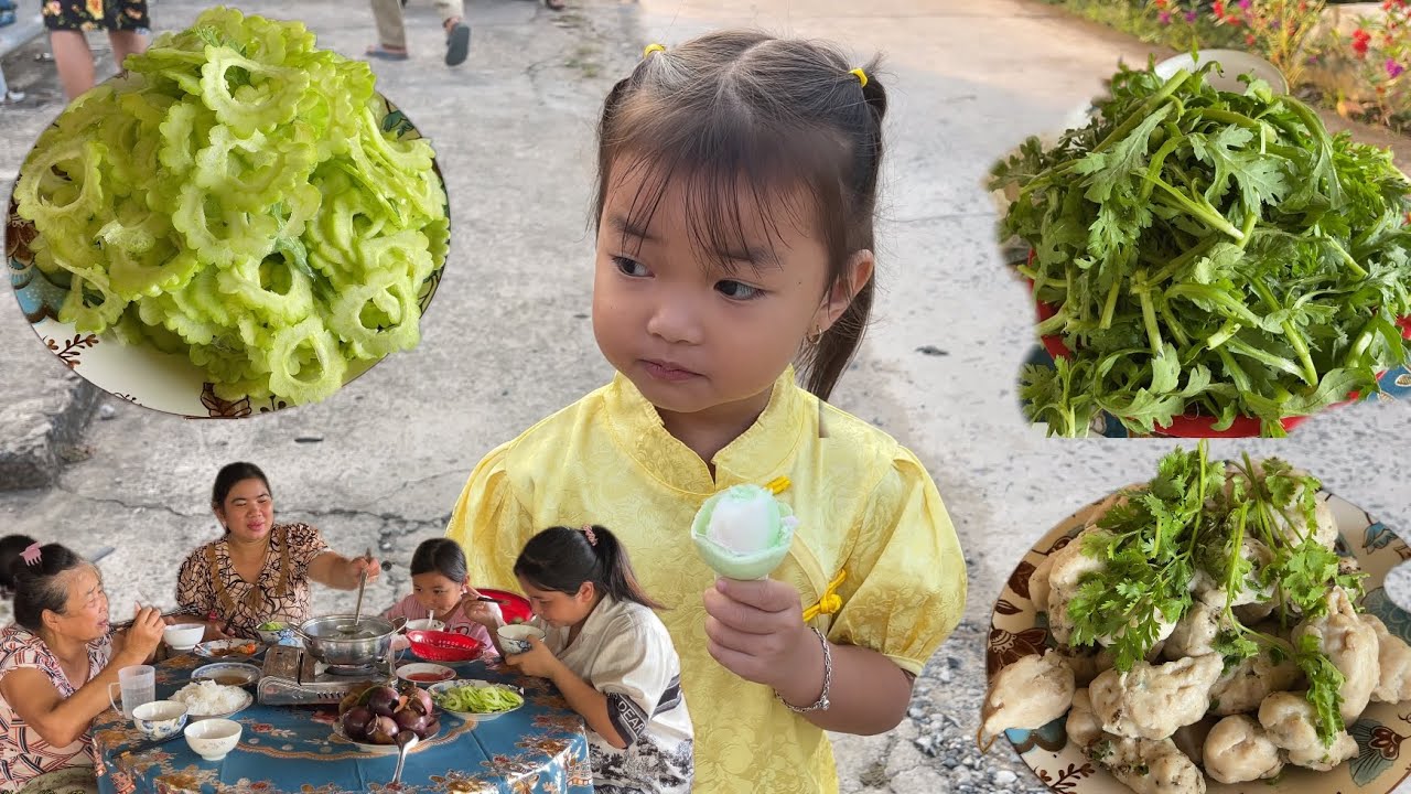 Bên Chùa Có Chợ 0 Đồng, Mấy Mẹ Con Ăn Lẩu Cá Chả Nạo Nhúng Khổ Qua Quá Là Ngon / NCMT 326