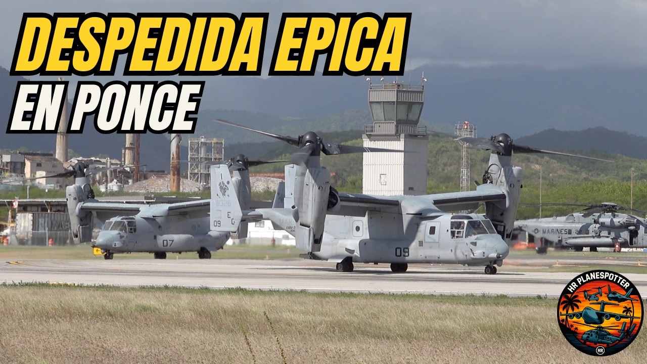 PONCE MERDEDITA (PSE): La despedida de los V-22 Osprey y el tráfico de JetBlue/Frontier [4K]