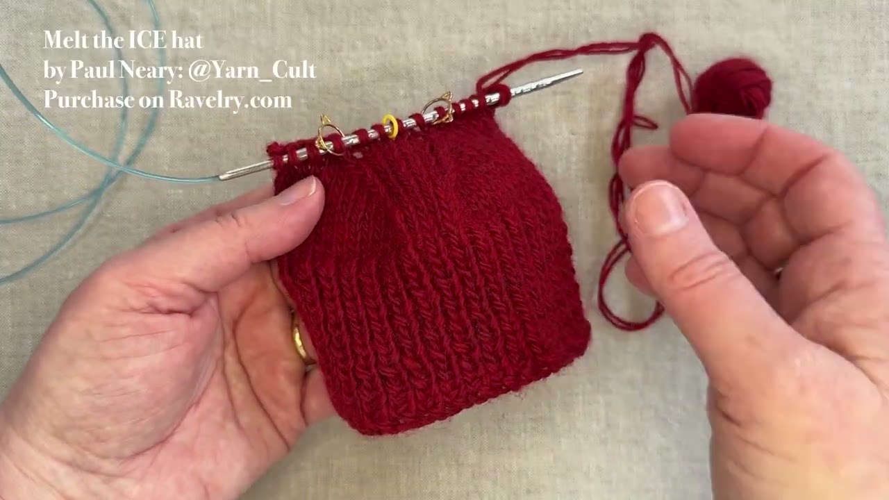Melt the ICE hat: K2Tog and SSK Decrease stitches 