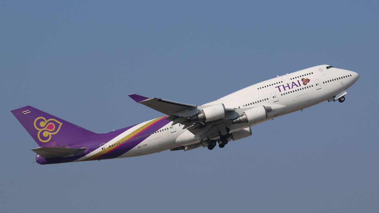 Thai Airways Boeing 747-4D7 HS-TGP departure at Munich Airport Abflug M&uuml;nchen Flughafen