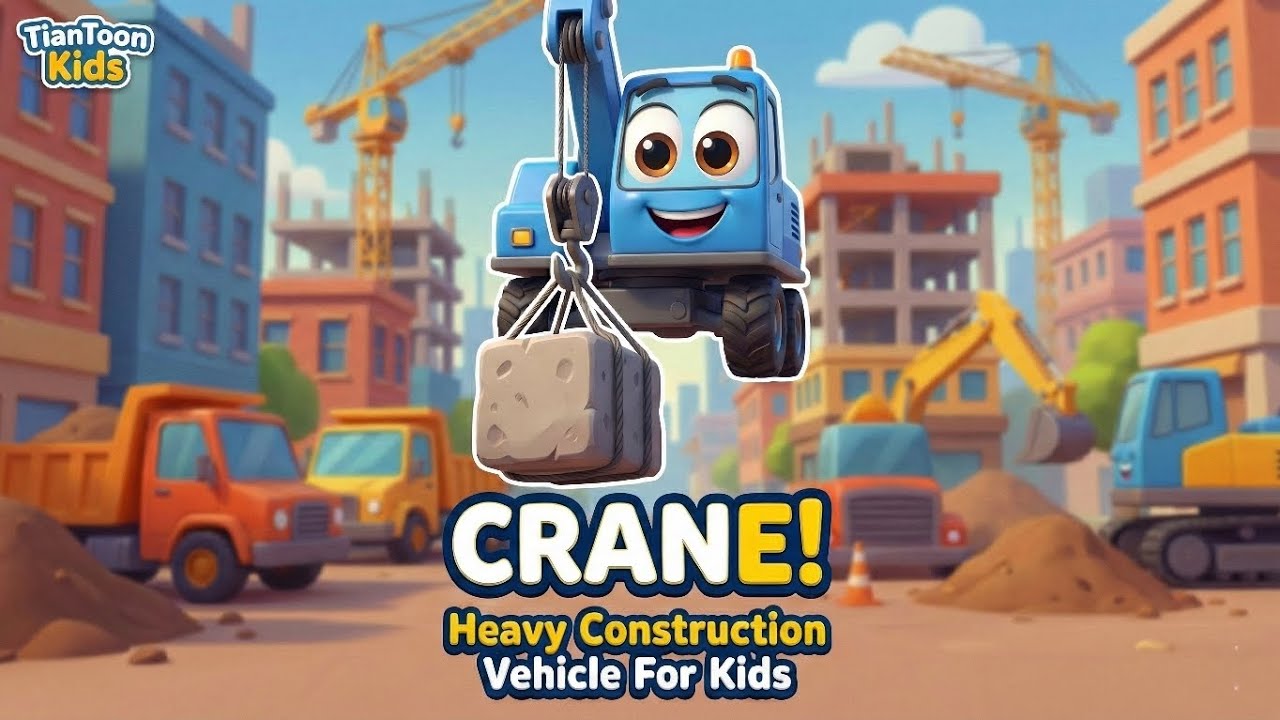 Crane Lifts Heavy Things! 🏗️ | Construction & Heavy Vehicles for Kids | TianToon Kids