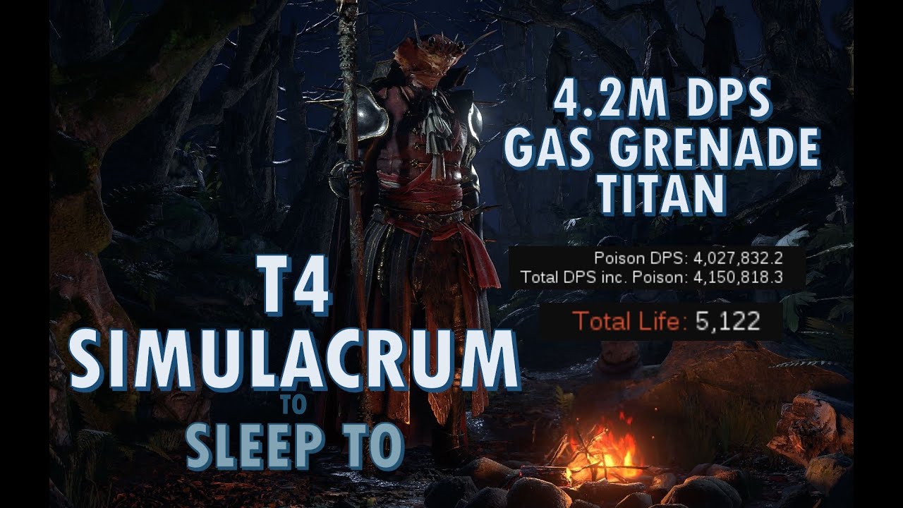 Simulacrum to Sleep To - Gas Grenade Titan Sleepwalks T4 [POE2]
