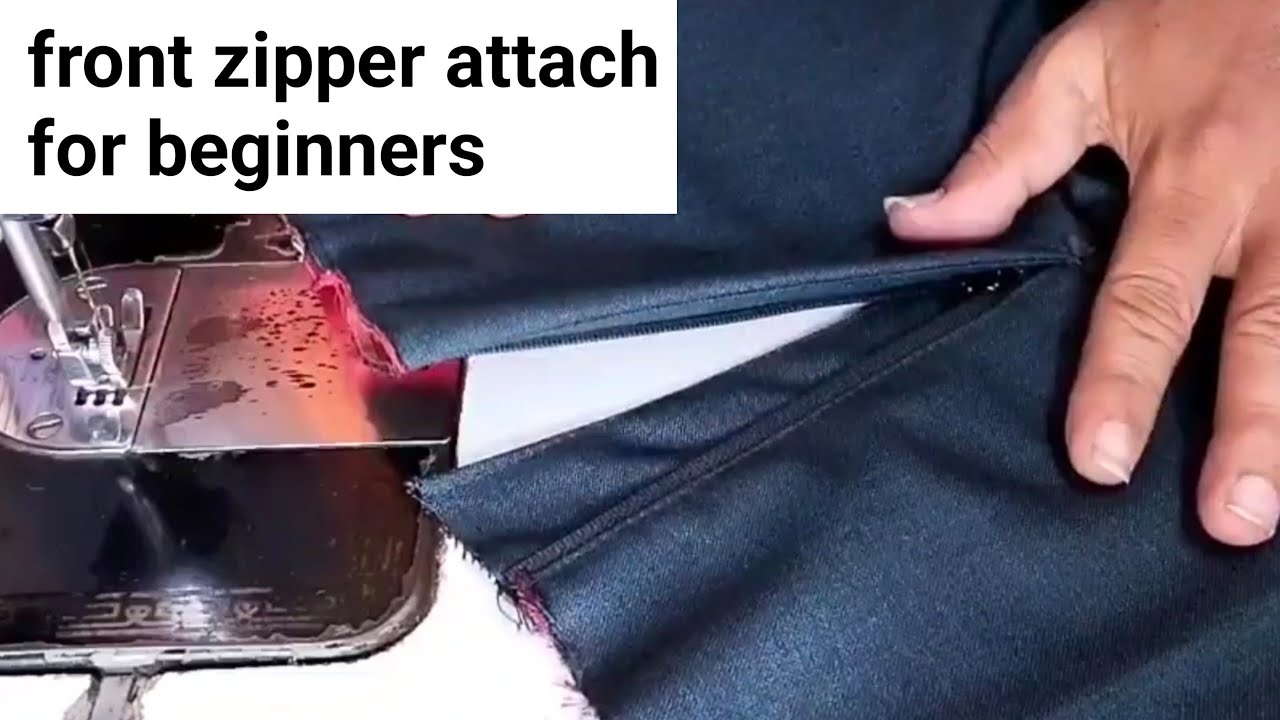 How to sew A fly front zipper pant/fly zipper attach for beginners/pant fly stitching