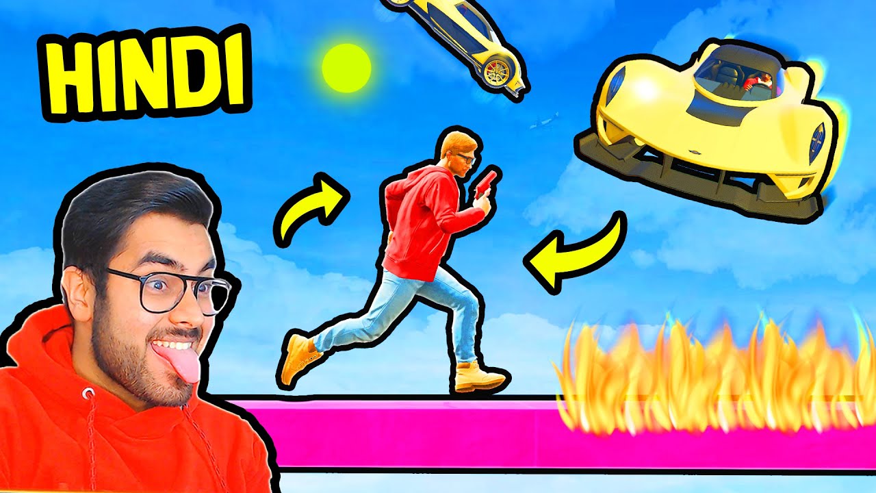 EXTREME Cars Vs Runners!!! | GTA 5 [Funny/Hindi] | Hitesh KS