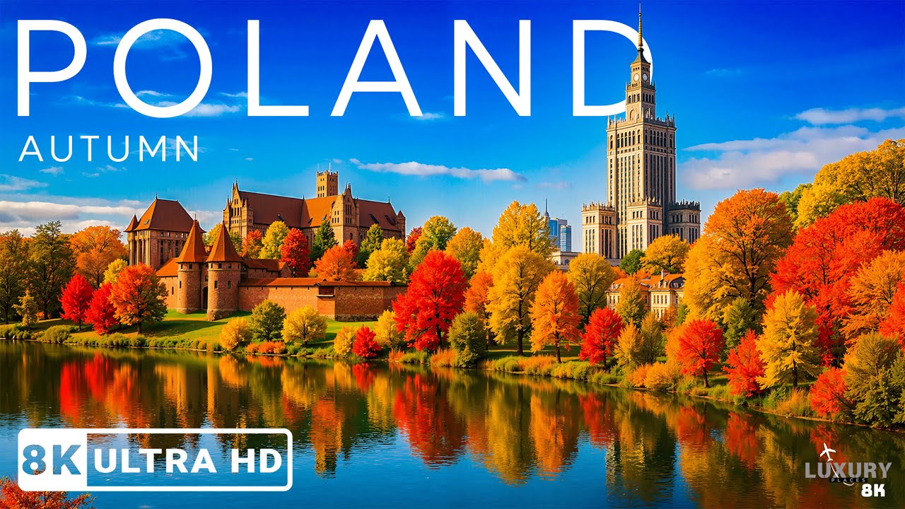 Autumn in Poland 4K UHD 🍂 Golden Forests, Quiet Lakes, Medieval Towns - VIDEO 4K UHD