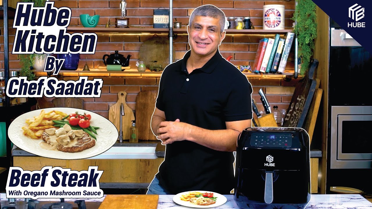 Authentic Restaurant Style Beef Steak Recipe by Chef Saadat made with Hube Air Fryer.