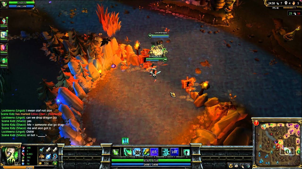 Urgot is tired, while Nocturn laughs