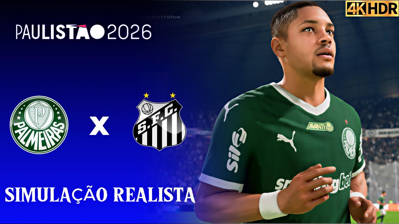 FC 26 - Palmeiras vs Santos | Paulistão 2026  | EA Sports FC 26 4K60FPS Simulação.