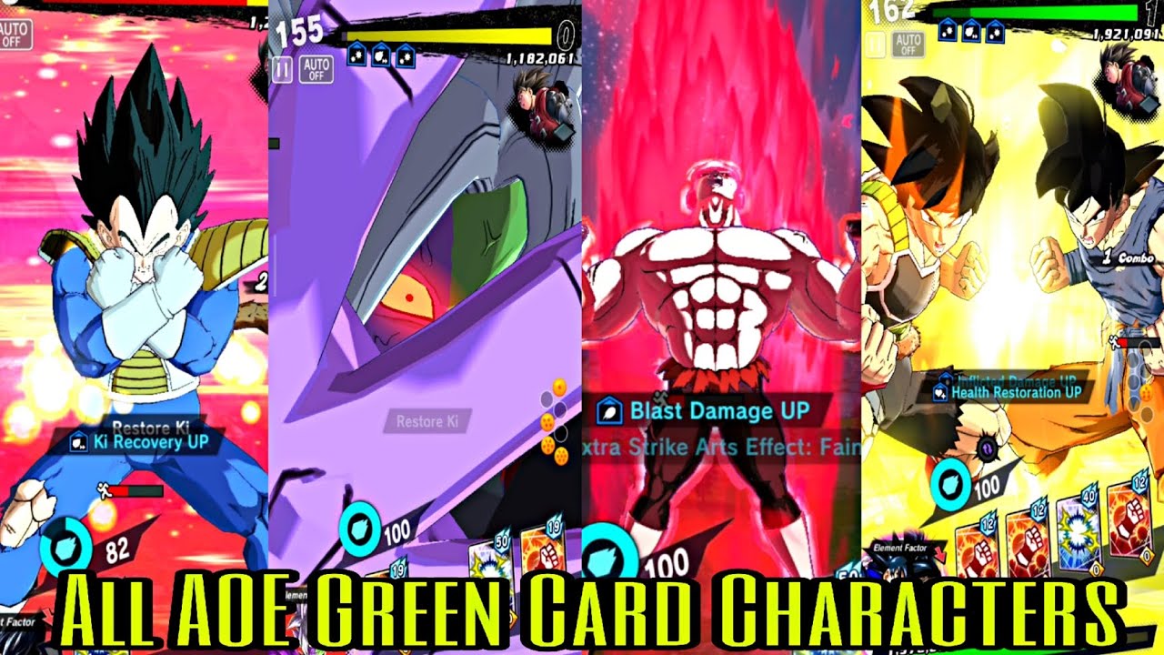 DRAGON BALL LEGENDS : CHARACTERS WHO CAN USE AOE GREEN CARDS UPTO 2023💥|| DB LEGENDS!