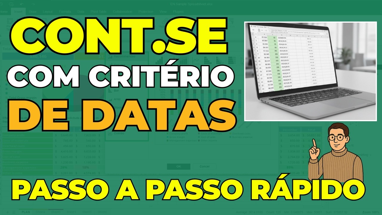Como usar CONT.SE com DATAS no Excel - Aprenda do ZERO com exemplo PRÁTICO - CONT.SE COM CRITÉRIO