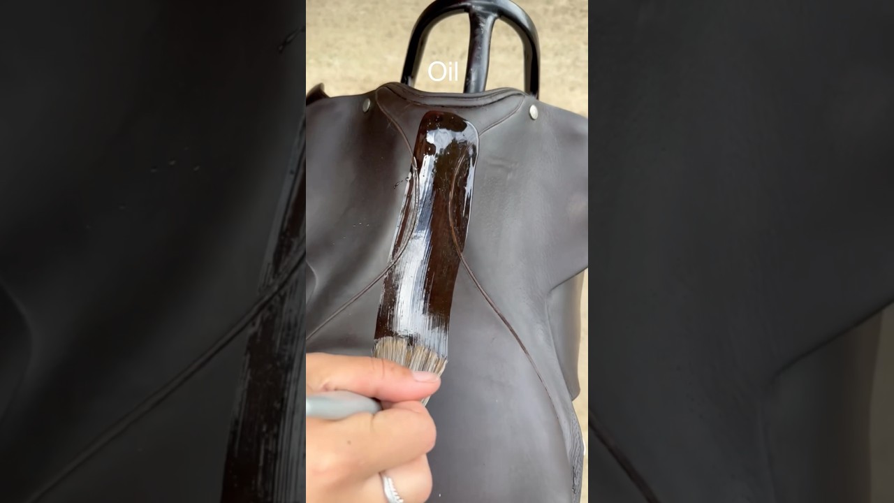 CLEAN/RESTORE A REALLY OLD PONY SADDLE WITH ME😍🧼🧽  #saddle #equestrian #leather #tackcleaning