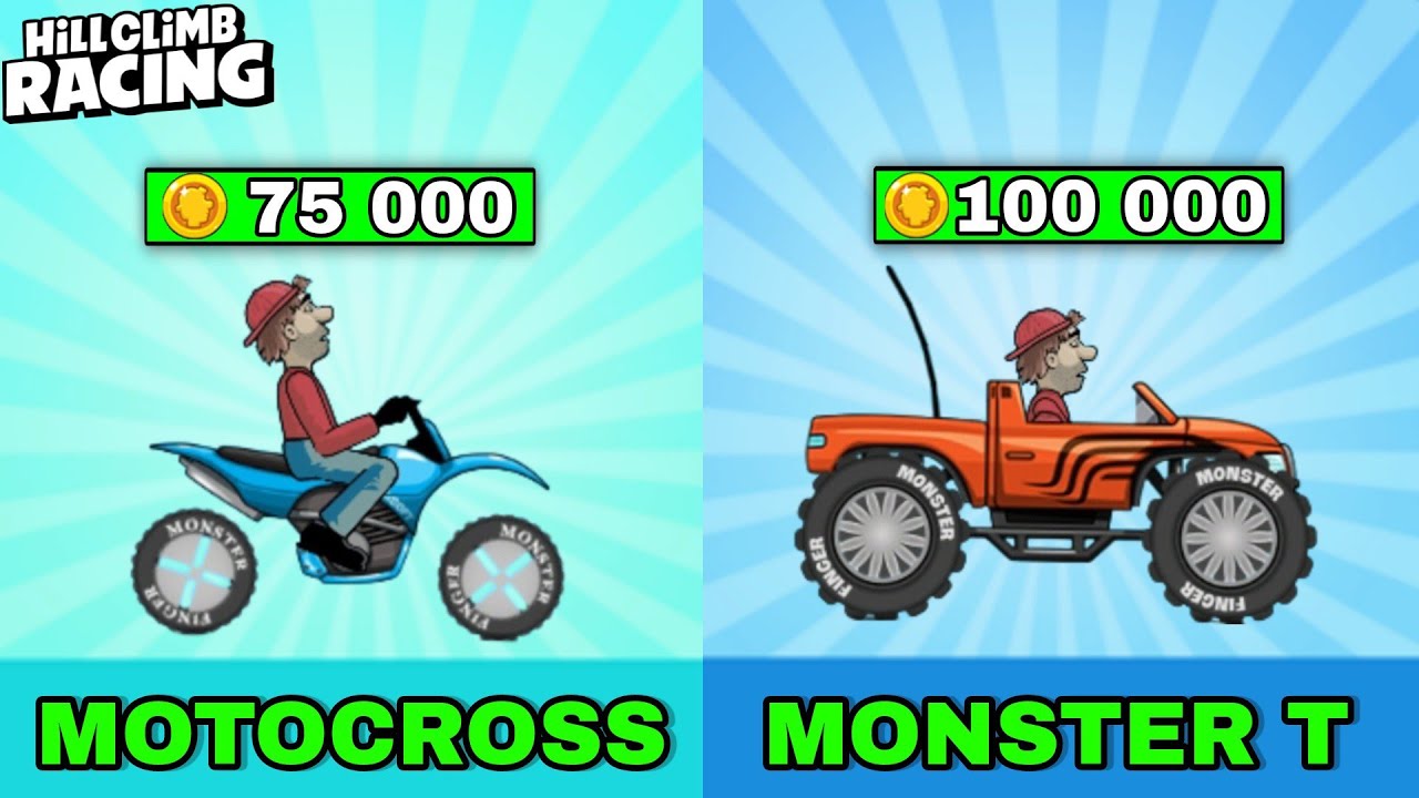 Hill Climb Racing: МОТОКРОССОВЫЙ МОТОЦИКЛ против МОНСТР-ТРАКА