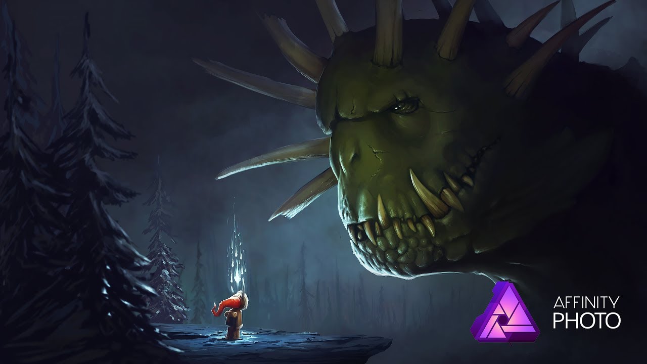 Digital Painting Process in Affinity Photo - Monster