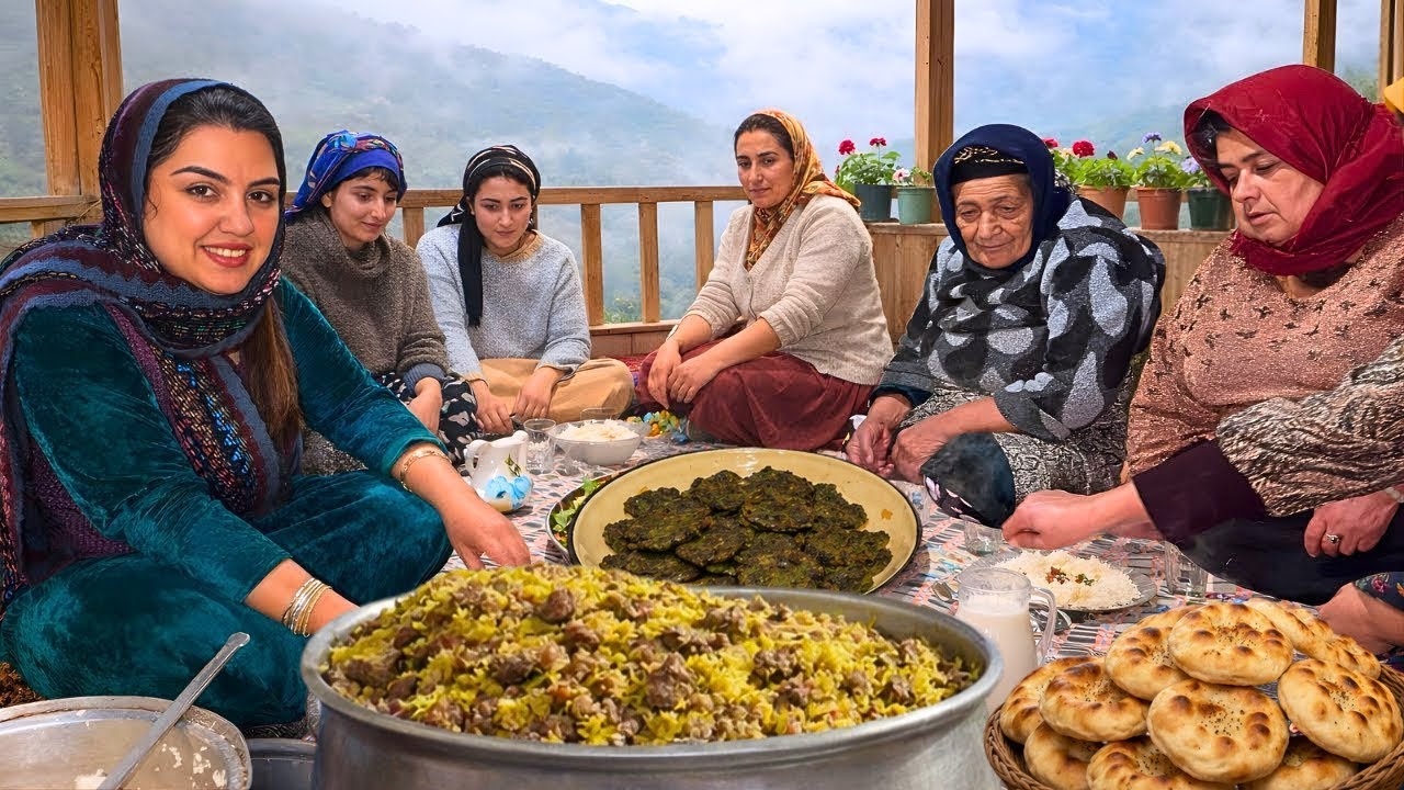  Simple Village Life in The Northern Iran | Cooking Kuku Sabzi, Shrimp Dill Rice & Rural Routine 🌿🍤🔥