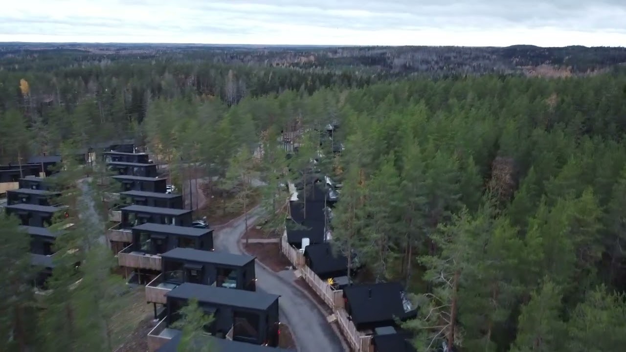 Järvisydän holiday resort area drone sightseeing in Rantasalmi, Finland 17.10.22