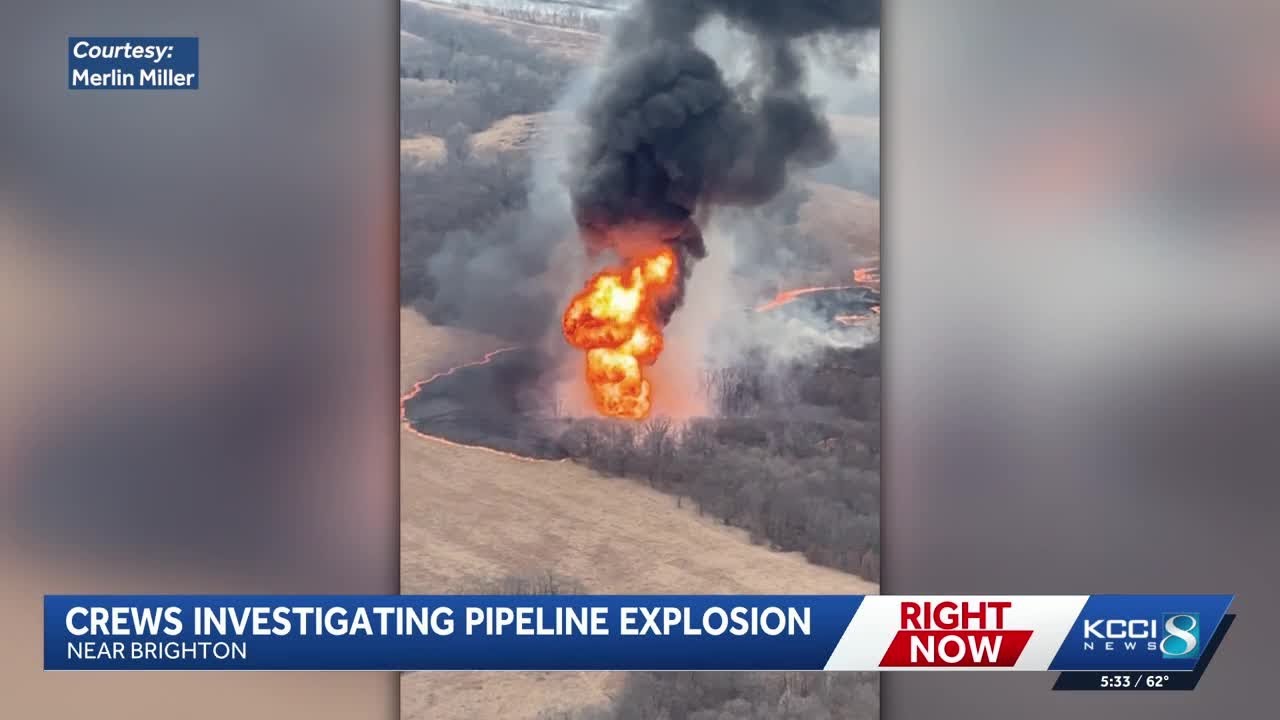 Pipeline fire near Brighton under investigation; company says no injuries reported