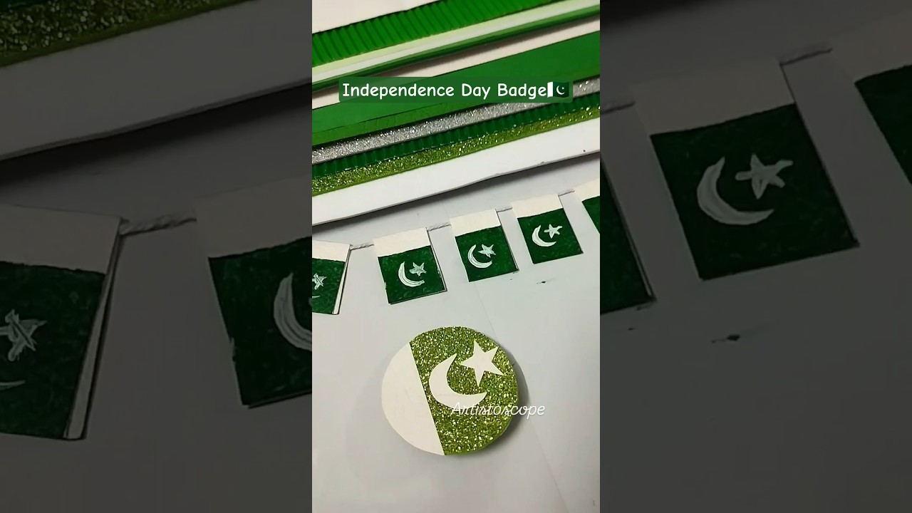 Badge Idea |🇵🇰💚| #14august #art #artistoscope #pakistan  #independenceday #craft #viral #trending
