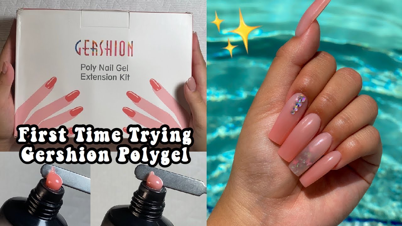 DIY TESTING A POLYGEL NAIL KIT FROM AMAZON PRIME | GERSHION POLYGEL NAIL TUTORIAL