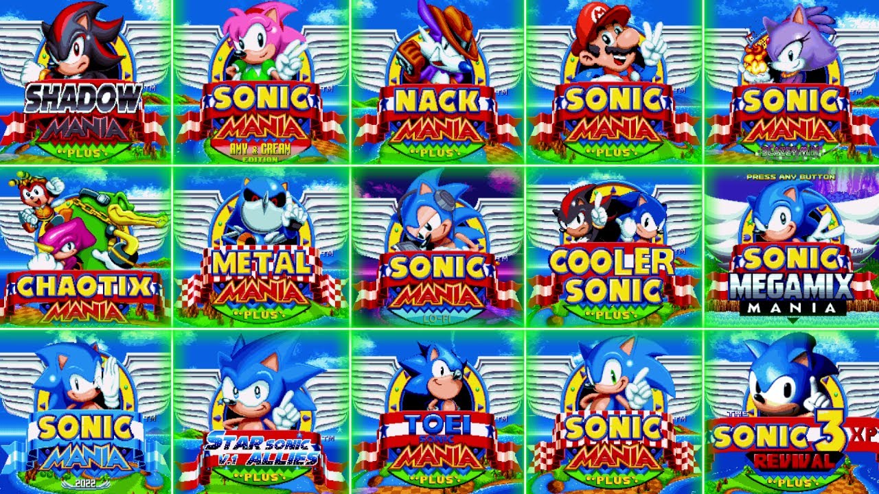 Evolution of Sonic Mania Title Screen (2017-2025)