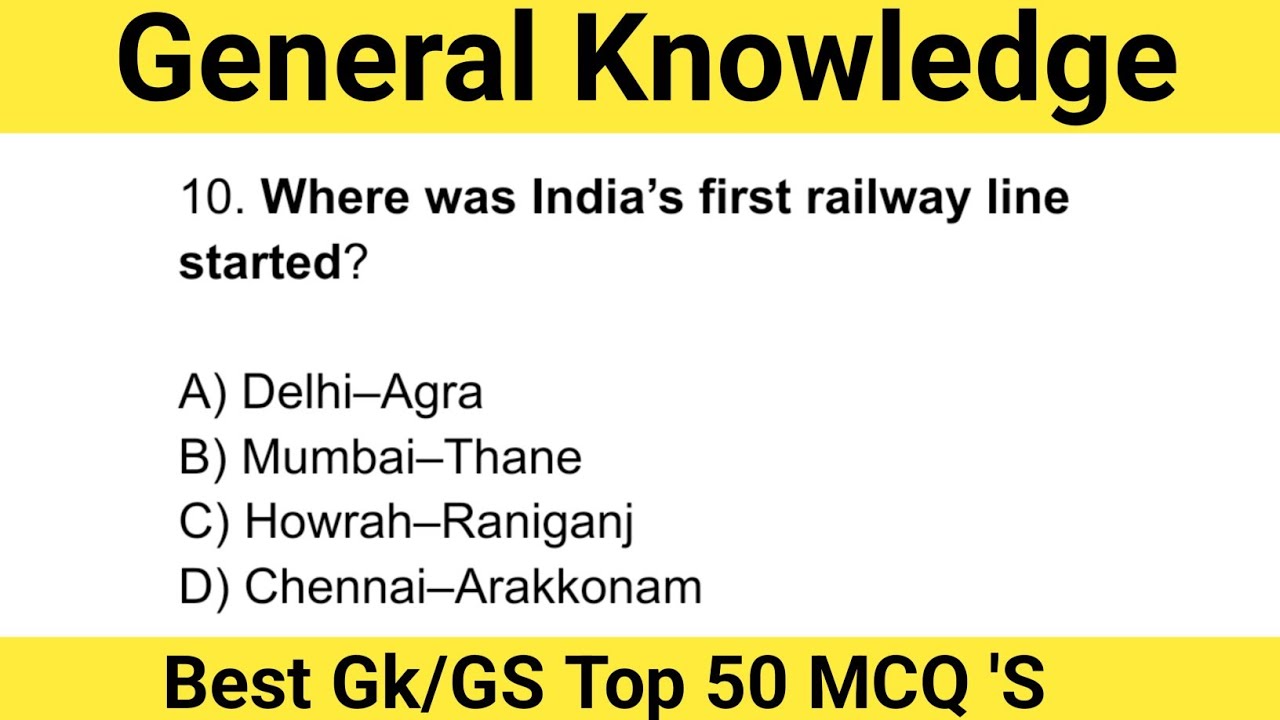 General knowledge Top 50 MCQ 'S Questions Part -9 Best Gk GS practice set