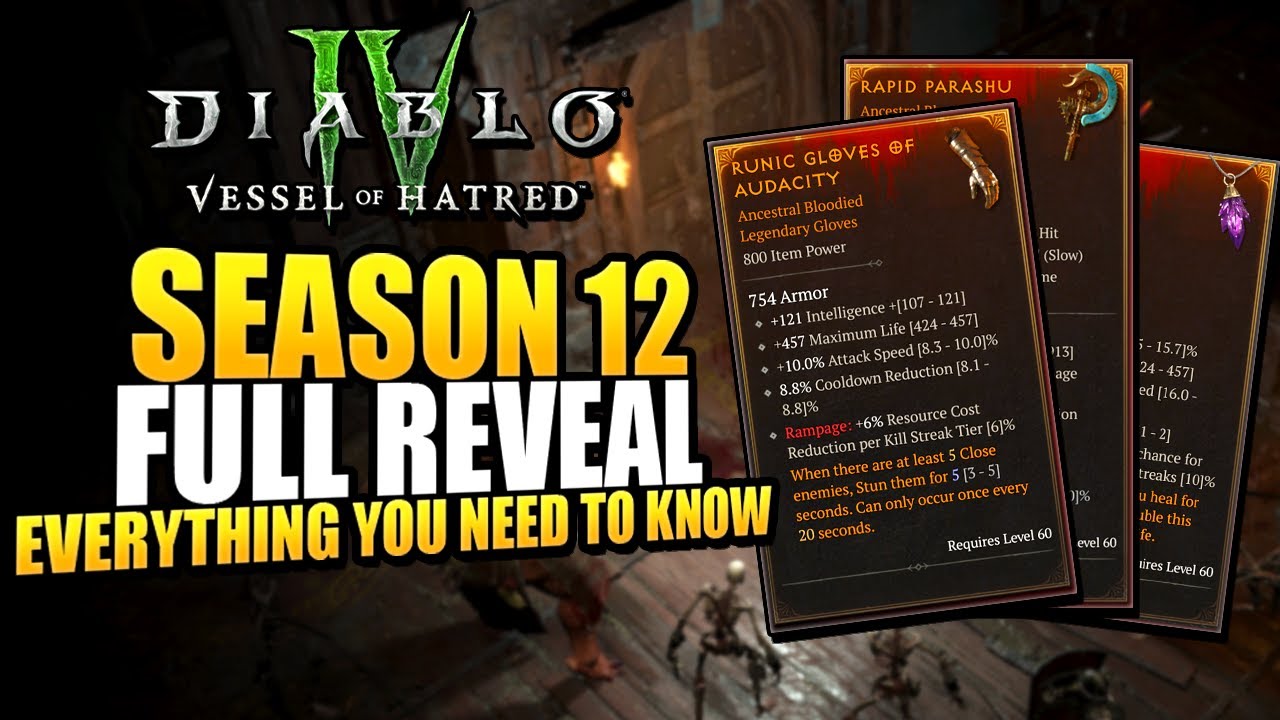 Diablo 4 Season 12 Revealed - New Progressive Streak System and No More Powers?