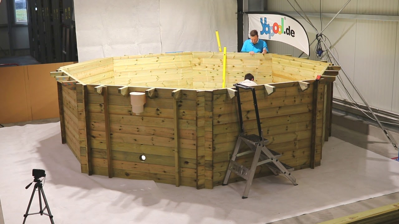 Aufbau Holzpool Bali Caribic