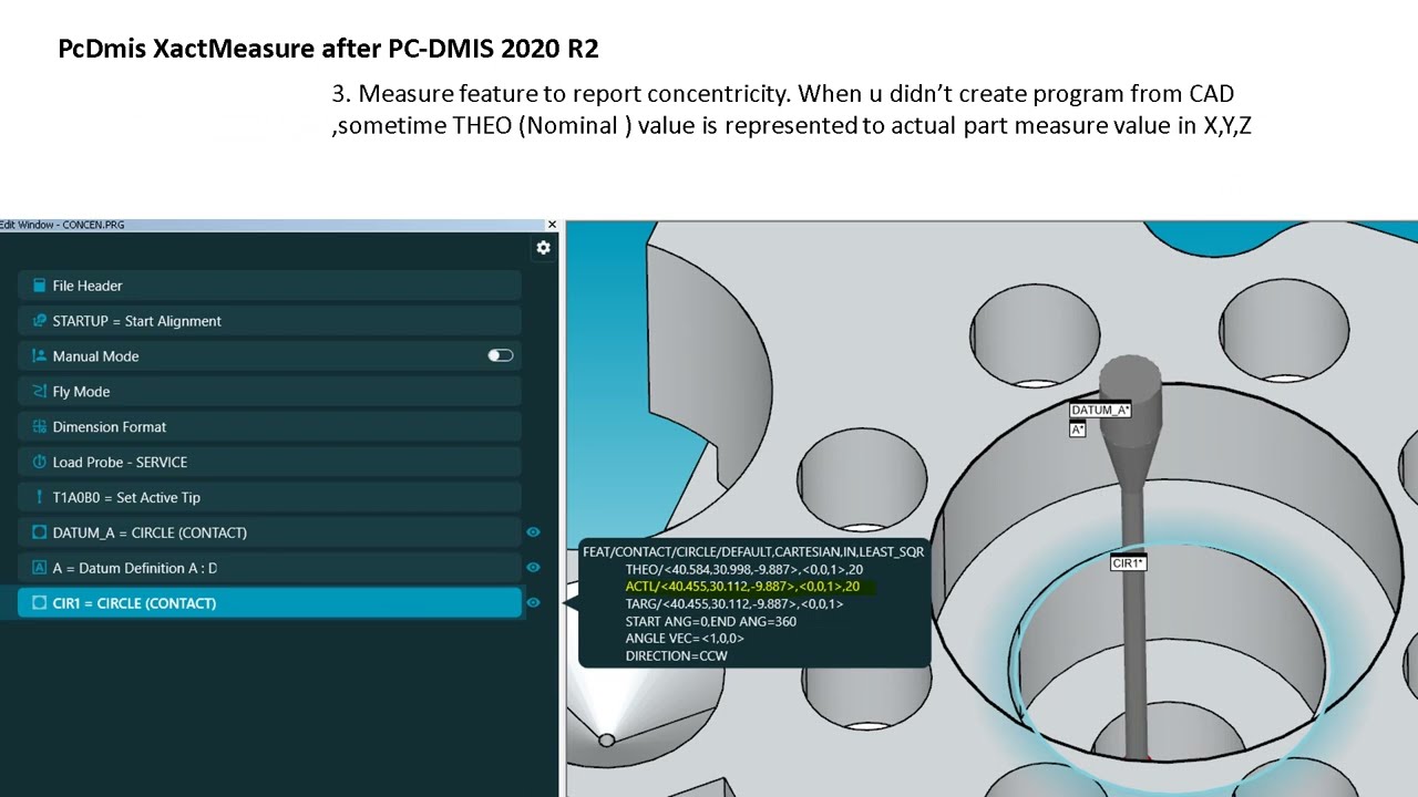 PcDmis Concentricity Guide