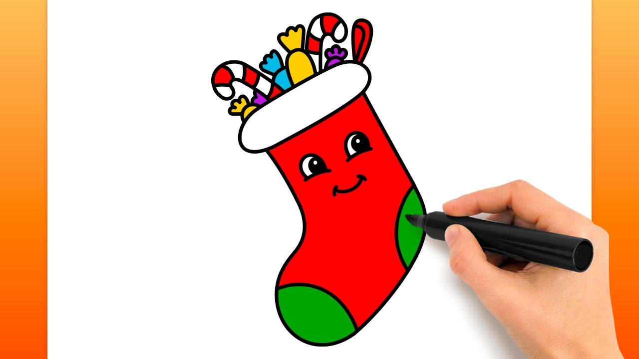 Comment Dessiner Une Chaussette De Noël (Tutoriel De Dessin Facile)