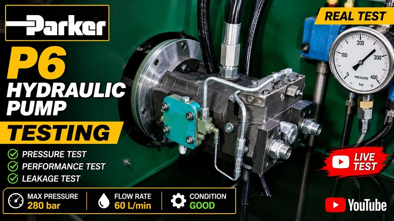 Hydraulic pump #parker p7 gold Cup pump testing done #rexroth #hydraulicequipment #machine 