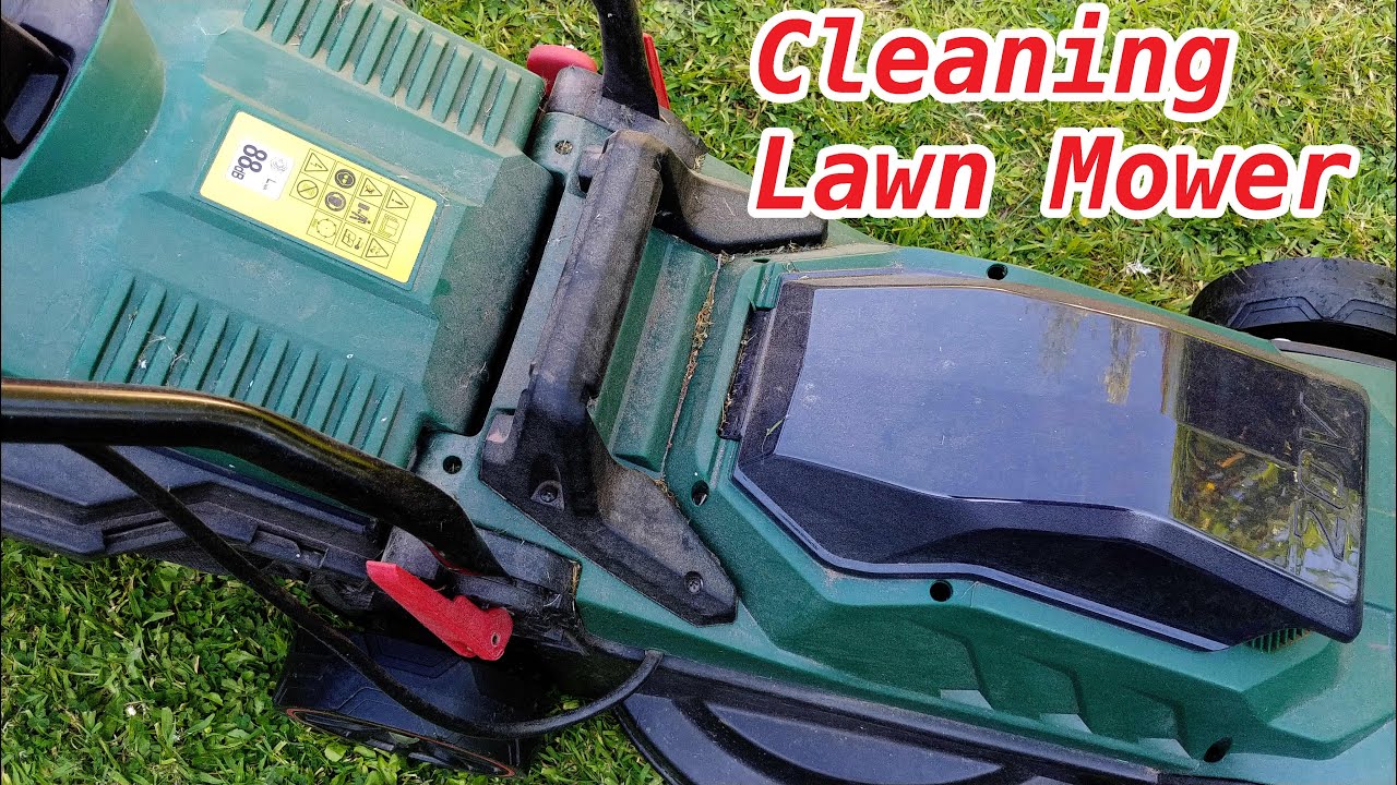 ParkSide 20V Cordless Lawn Mower, Cleaning Lawn Mower