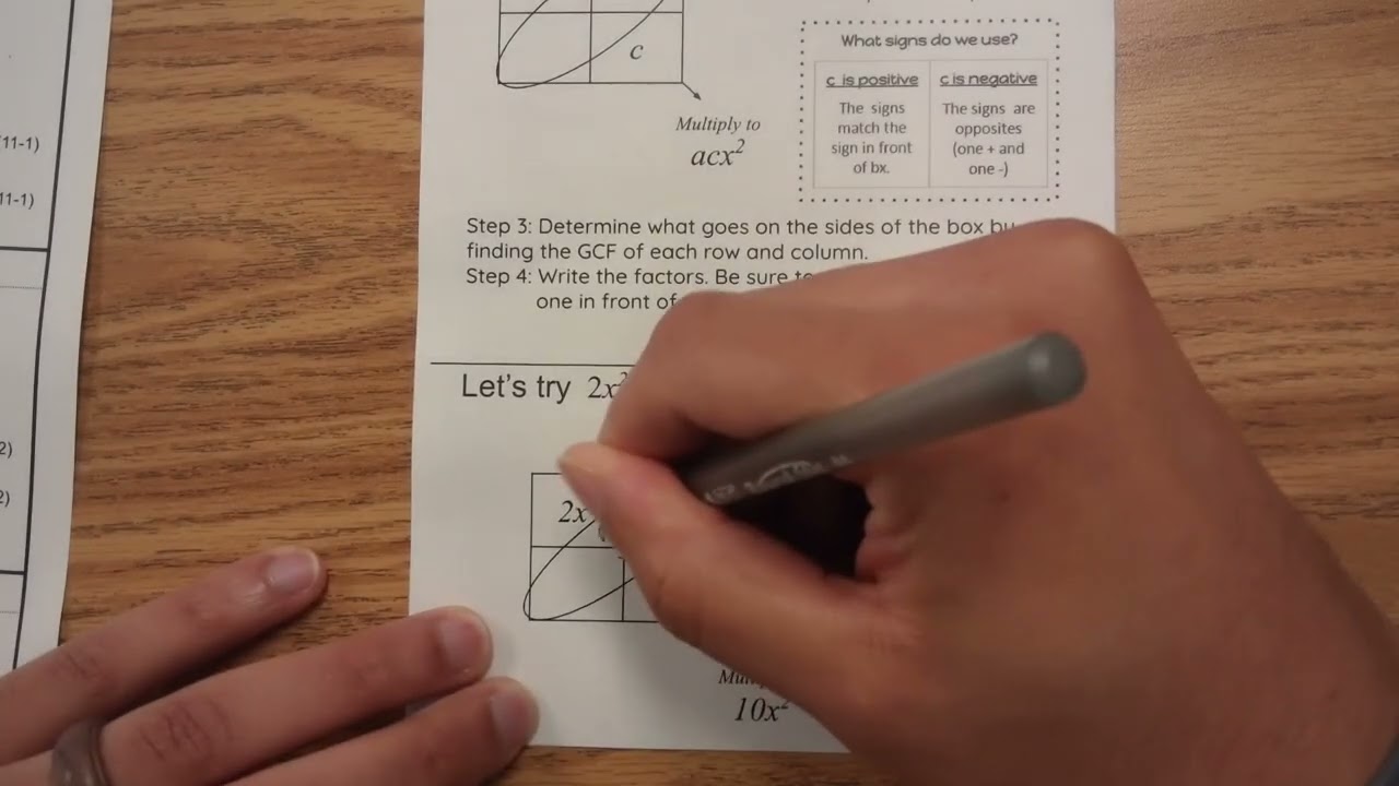 11-3 Notes: Factoring Complex Trinomials