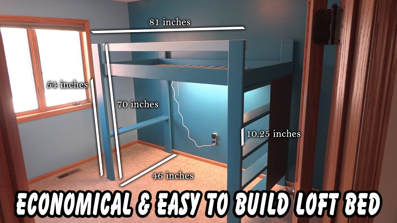 Easy & Economical Loft Bed (Bunk Bed) for Kids or College Dorm Rooms.   Cost around $100.